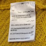 Alfani $78 Petite Medium Mustard Yellow Open Knit Linen Blend Boho Cardigan Photo 6