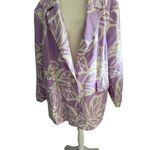 Eloquii Purple White Floral Linen Blend Jacket Blazer Sz 26 Photo 1