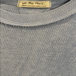 Free People  Snowy Bohemian Thermal Oversized Shirt Baby Blue Rain medium Photo 10