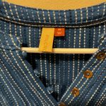 Pilcro and the Letterpress  Anthropologie Pinstriped‎ Blue Button-Up Shirt Top XS Photo 2