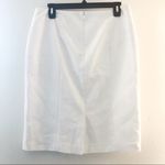 Ann Taylor Skirt White Pencil Skirt w/ Kick Sz 8 EUC Back Kick Pleat Zipper Photo 5