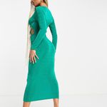 ASOS Design Slinky Green Cut Out Bodycon Maxi Dress Size 0 Photo 4