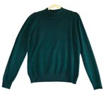 Vila Milano  Knit Sweater women Sz L Green Mock Neck Unisex Holiday Minimalist Photo 7