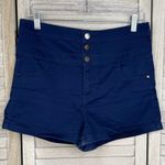 Love, Fire LOVE FIRE High Waisted Stretch Denim Jean Shorts Blue-11 Photo 0