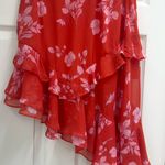 Honey Belle  Asymmetrical Red Floral Skirt Size M New Without Tags Photo 3