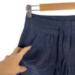 Theory 100% Silk Dunes Sidonia T Silk Ankle Trousers Pants Drawstring Navy SZ 00 Photo 4