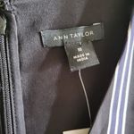 Ann Taylor black dress size 10 casual A line striped layered midi preppy dress Photo 3