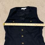 frame denim  Button Front Wool Blend Shift Dress Size XS Black Mini Sleeveless Photo 9