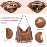 Oukupa Brown Faux Leather Western
Fringe Shoulder Bag Photo 6