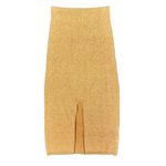 Free People  Skyline Midi Skirt Beige Rib Knit Sweater Pull On Camel Tan Small S Photo 3