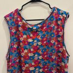 Natural Life  Pink Blue Floral Hangout Cotton Jersey Midi Tank Dress Boho Cottage Photo 7