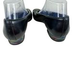 VAN ELi Black Colorful Striped Leather Cap Toe Slip On Block Low Heel Size 7.5 Photo 4