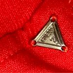 Guess Bold Red Linen Lined Jogger Baggy Capri Length Pants Drawstring Summer Photo 9