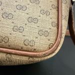 Gucci Vintage Micro GG Supreme PVC Canvas Brown Leather Trim Shoulder Bag Photo 14