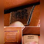 Coach Crossbody Handbag Leather Canvas With Signature Logo Brown Tan Photo 6