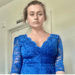 NIKIBIKI  womens medium bright Royal Blue lace Romper, open back Photo 2