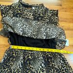 MELLODAY  Womens Small Cheetah Print Animal High Neck Short Sleeve Ruffle Dress Photo 7