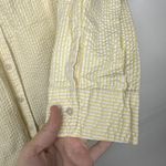 L.L.Bean  Women’s Shirt Size Small Yellow Button Front Seersucker Cotton Top Photo 4