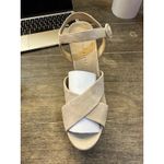 Veronica Beard  Lucille Ecru Beige Suede Cork Platform Sandals‎ Pumps Size 10 Photo 3