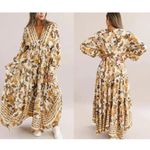 Free People  Rows Of Roses Maxi Dress in Ivory Combo Size Medium Photo 9