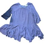 Indigo Soul NWT 2XL Shark Bite Hem Gauze Tunic Grape Flutter Hem Reglan Sleeve Purple Size XXL Photo 5