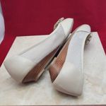 Etienne Aigner  Wedges Beige Low Open Toe Wedge - Size 8 Photo 5