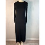 Pashmina Black Long Button Lined Sleeve Body Contouring Long Sleeve Dress. XS Photo 1