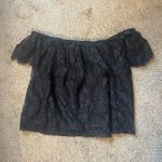 Hollister  black floral lace off-the-shoulder shirt size large Photo 2