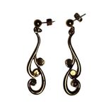 Vintage Gold Plated Rhinestone Women’s Dangle Earrings For Pierced Ears Photo 8