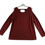 Torrid Plus 1 1X Pullover Cold Shoulder Sweater Knit Pullover Back Keyhole Brick Photo 1