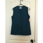 White Cross Women's Button Front Scrub Vest Nurse Hospital Medical Size XS Blue Photo 9