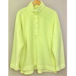 Aerie  Neon Yellow Sherpa Snap Button Pullover Sweatshirt Photo 1