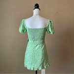 ZARA  | Green Floral Smocked Belted Mini Dress Sz M Photo 6