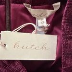 Hutch NWT  Wine Velour Rib Midi Skirt Side Slit Zipper Elegant Womens Sz S Photo 3