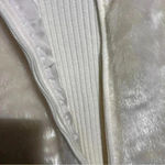 Kikit Ivory Faux Fox Fur Front Stretchy Knit Back Zip Vest Sleeves Size Long White Size L Photo 2