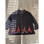 CST Sport Black Christmas Tree Plaid Button Up Shirt Women 5X Holiday Festive Photo 3