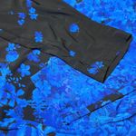 CHAPS  Ruched Long Sleeve Sheath Dress Womens XL Blue Black Floral Party Dressy Photo 7