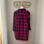 Madewell  Buffalo Check Long Sleeve Dress Red Sz Small Photo 7