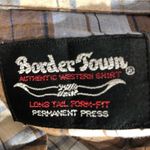 Vintage 70s Western Plaid Shirt Medium Brown Photo 7