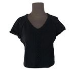 St. John  Sport Sweater Top Short Sleeve Wool Blend Black Women's Size Medium Photo 3