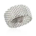 Tiffany & Co. Somerset Mesh Ring – 925  Size 6.5 - 10mm Wide Like New Photo 2
