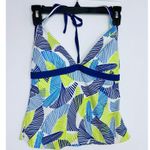 Nike Women’s Halter Swim Tankini Top Size 8 Blue Green Leaf Print EUC Padded Photo 3