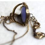 Charming Charlie  Captivating Blue Wave Agate Stone Gold Tone 18" Modish Necklace Photo 3