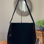 Carolina Herrera New York Good Girl Velvet Tote Black With Gold Tone Metal Plate Photo 0