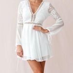 Angel Biba White Crochet Bell Sleeve Dress Photo 2
