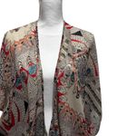 Cato Kimono Cardigan S Cream Multicolor Abstract Crochet Back Open Front Boho Photo 6