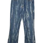 SONG Bootcut Split Hem Acid Wash Painted Look Jeans Size 3‎ or 26 Y2K Streetwear Blue Photo 1