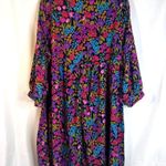 Emery Rose Bold Floral Print Long Sleeve Fit & Flare Thin Midi Dress Size 2XL Photo 1