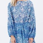 Free People Sheer Blue Floral Print Dress Photo 1