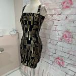 Akira Chicago Women's Sleeveless Gold & Black Weave Bandage Bodycon Mini Dress 5 Photo 2